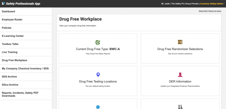 Safety Professionals App - Drug Free Workplace Landing Page - Release Update