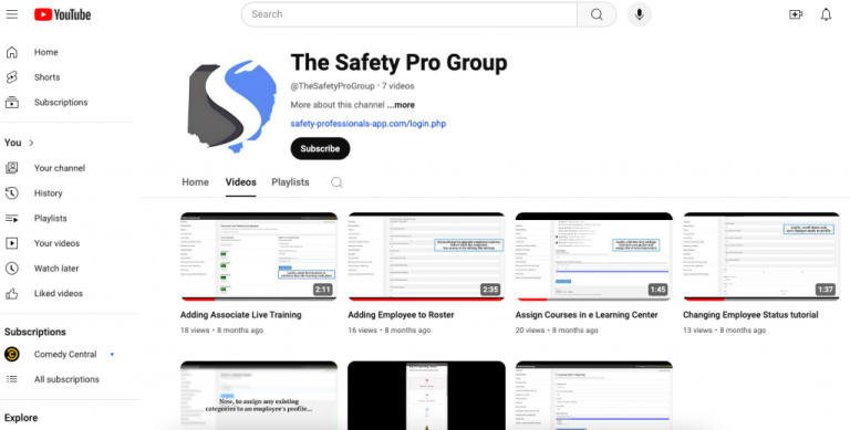 The Safety Pro Group - Tutorials on YouTube