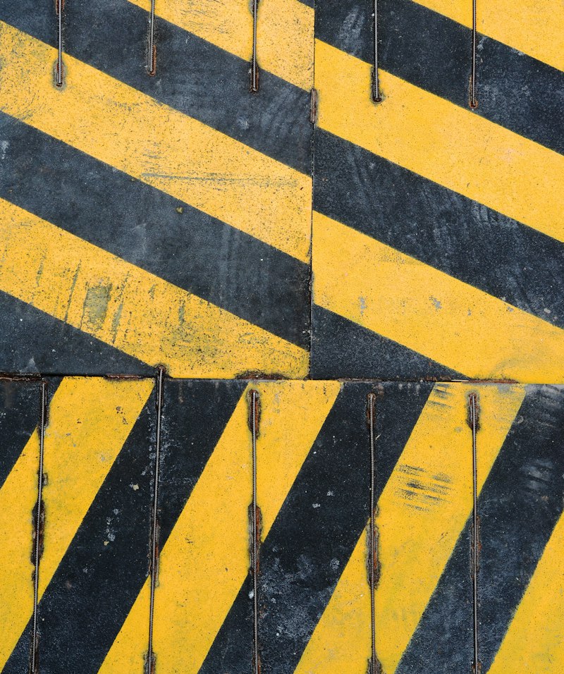 Black and yellow striped hazard area