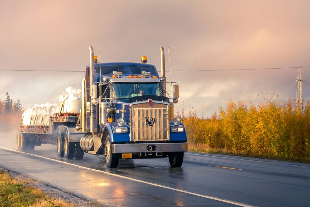 Commercial truck on the road