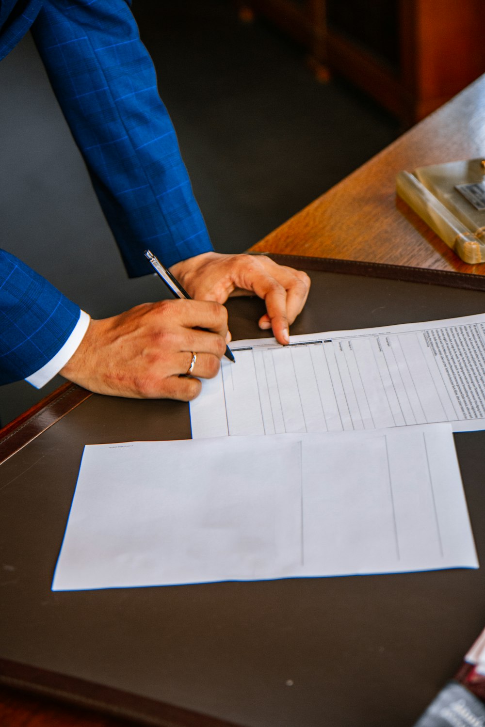 Person completing a form