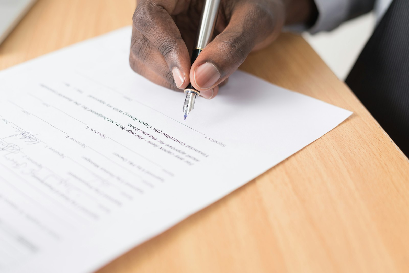 Person reviewing a document
