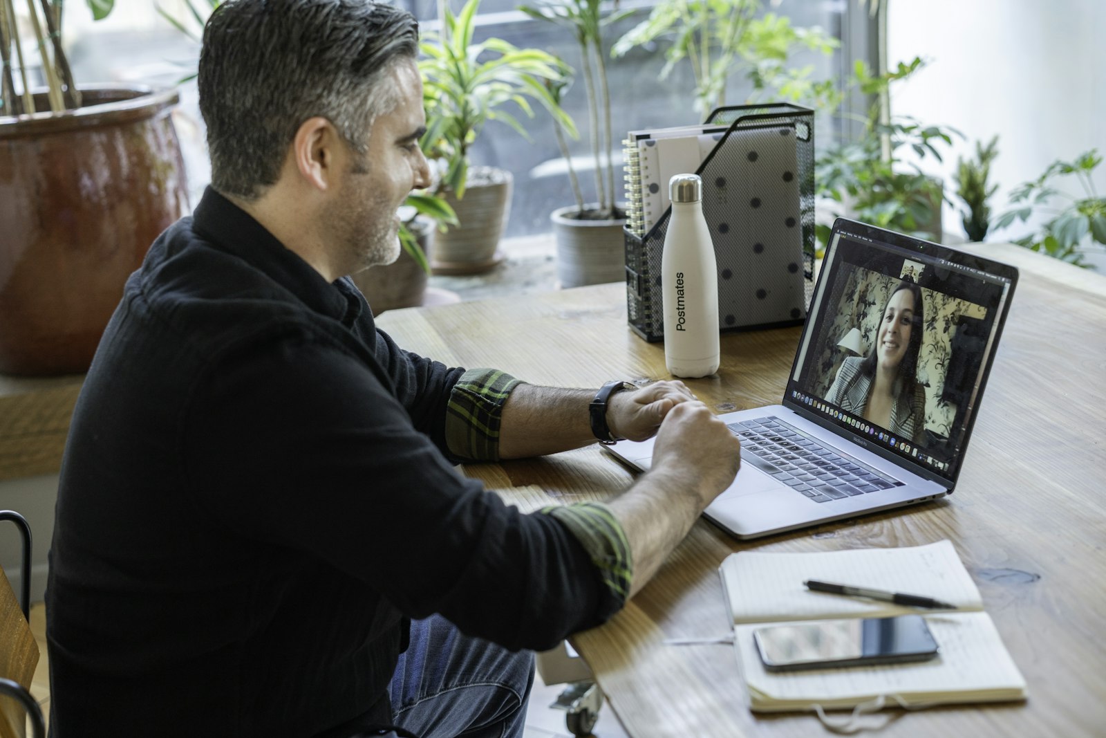 Person working on a laptop