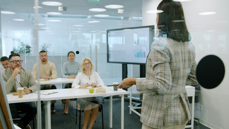 Presenter speaking to an attentive audience