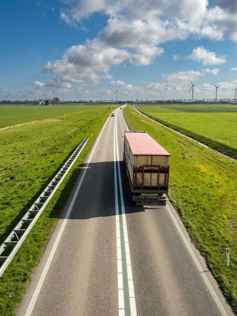 Truck on a rural road