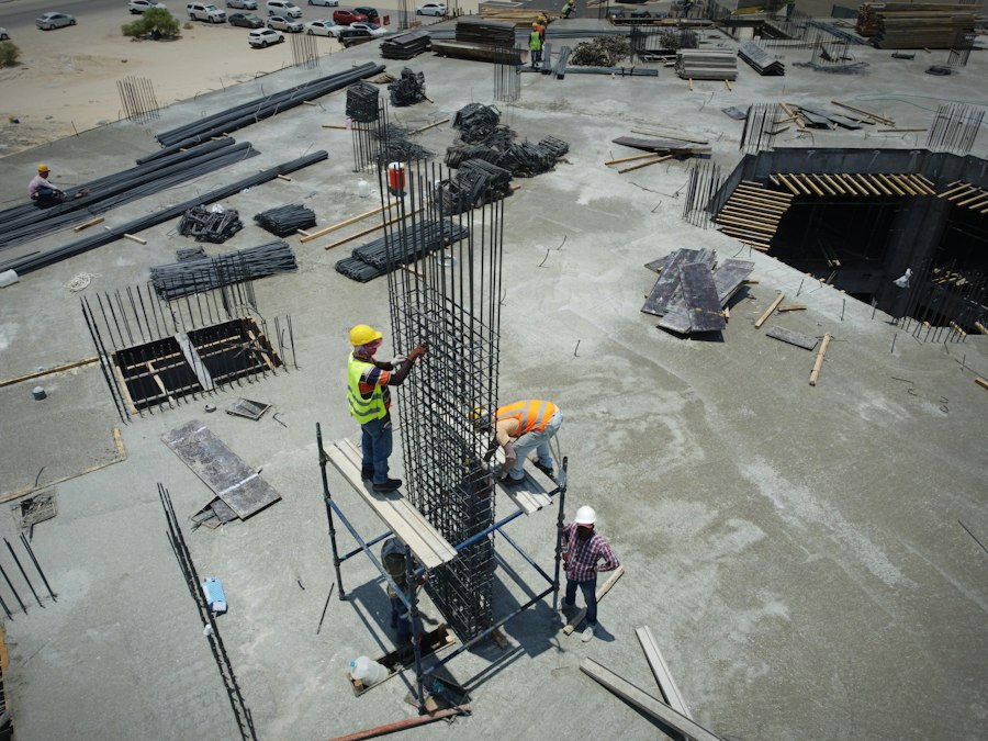 Group of workers on a construction site