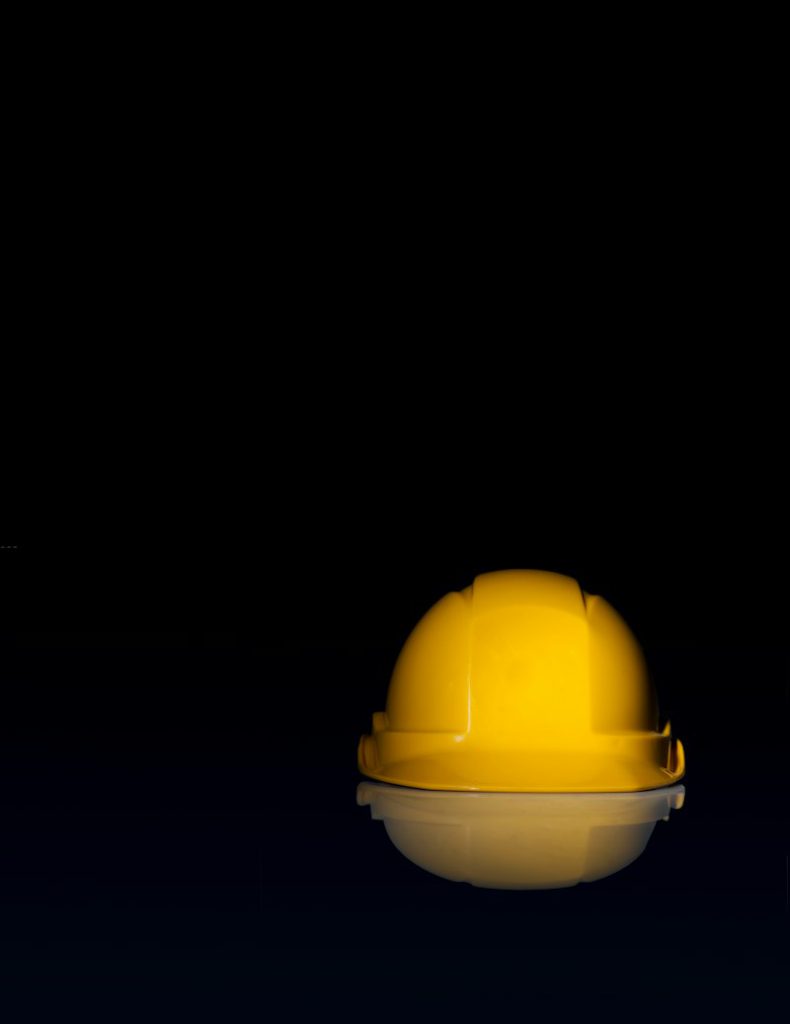 Yellow safety helmet